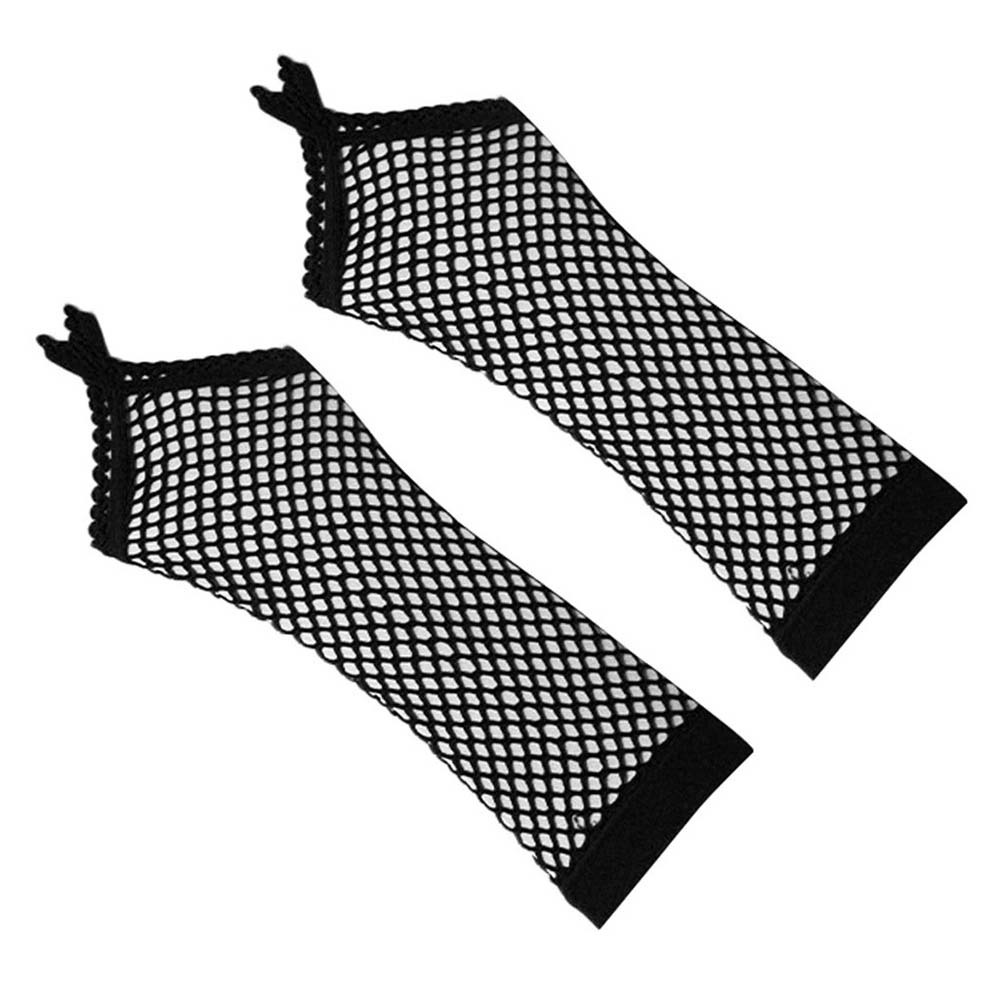 [ Găng] bao tay lưới trơn đơn giản xỏ ngón màu đen BT04