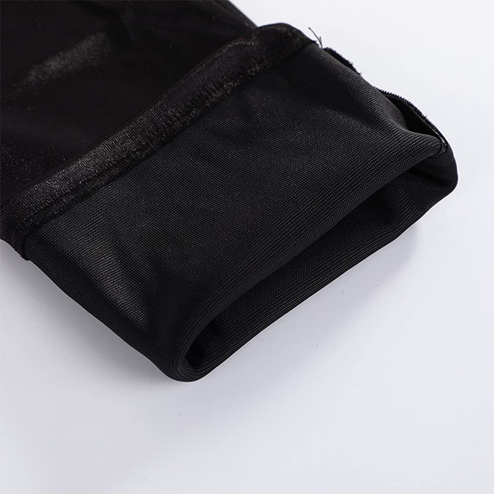 [ 2 màu ĐEN/ BẠC] Găng bao tay da nữ dài 50cm SANG CHẢNH dự tiệc, biểu diễn, chụp ảnh BT06