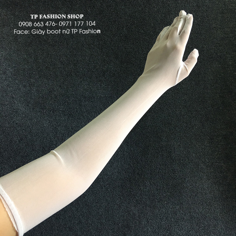 [ Màu ĐEN/ TRẮNG] Găng bao tay  lưới mịn dài 55cm dự tiệc , đi diễn QUYẾN RŨ - THON TAY  BT07 