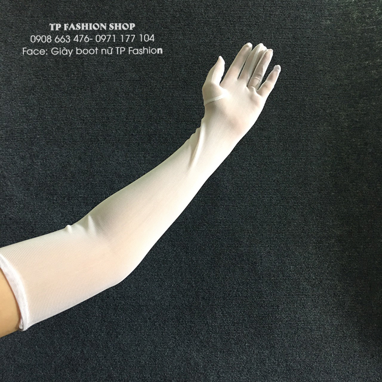 [ Màu ĐEN/ TRẮNG] Găng bao tay  lưới mịn dài 55cm dự tiệc , đi diễn QUYẾN RŨ - THON TAY  BT07 