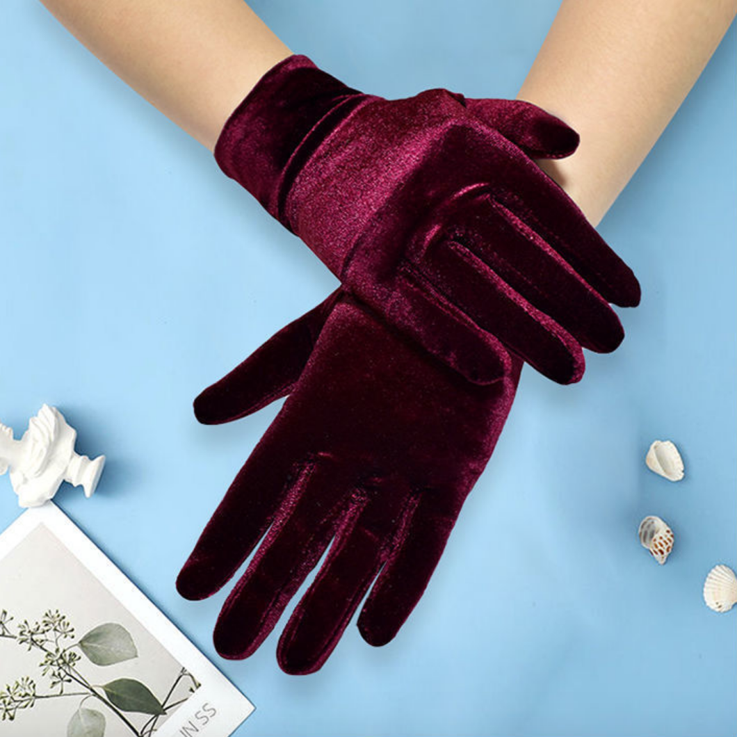 [ Đen/ Đỏ đô/ Xanh đậm/ Xanh coban] Găng bao tay NHUNG NGẮN dự tiệc/ chụp ảnh / chống nắng MỀM - ÊM BT08 mang phong cách thời trang sang chảnh quý tộc cho cô gái. Hàng có sẵn tại shop số lượng nhiều cho các nhóm nhảy, vũ đoàn.