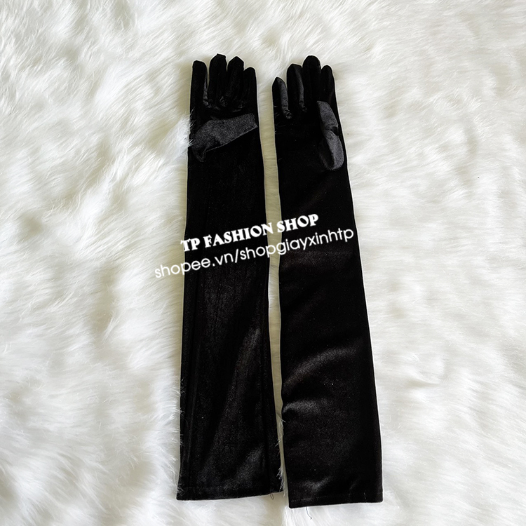 [ Đen/ Đỏ tươi / Mận chín/ Xanh đậm] Găng bao tay NHUNG DÀI qua khuỷ tay dự tiệc, chụp ảnh, chống nắng MỀM - ÊM BT09