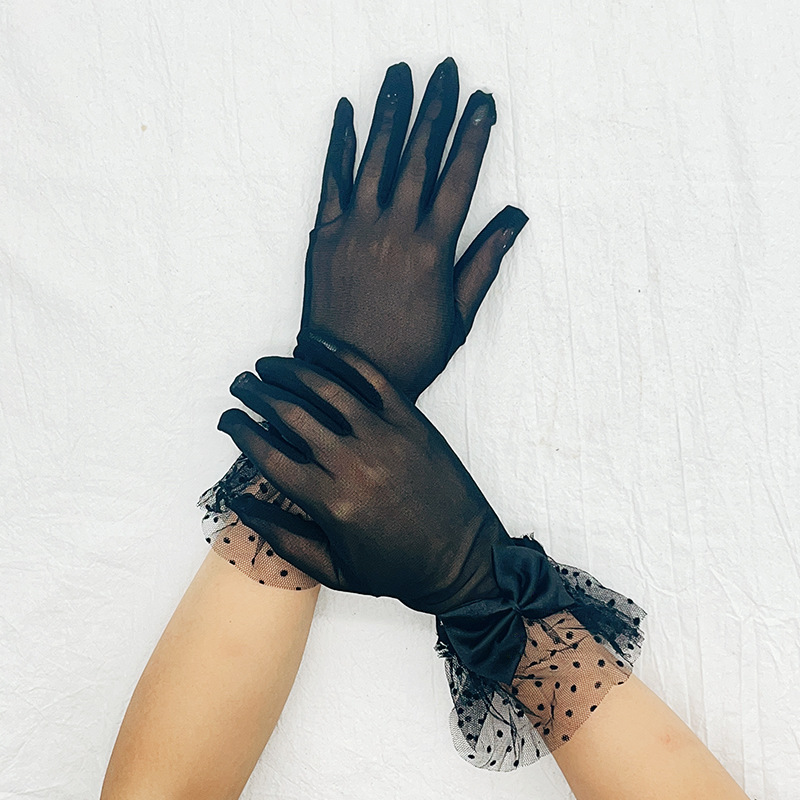 Găng tay lưới nữ kết hợp ren mỏng lên form ÔM- THON TAY mang dự tiệc, biểu diễn, chụp ảnh, cosplay BT10