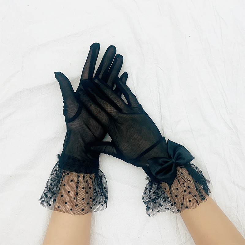 Găng tay lưới nữ kết hợp ren mỏng lên form ÔM- THON TAY mang dự tiệc, biểu diễn, chụp ảnh, cosplay BT10