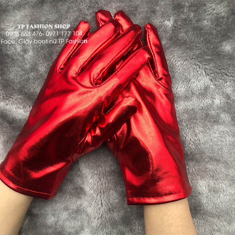 Găng bao tay da ngắn MÀU NÔI đen, bạc, vàng đồng, đỏ, hồng sen mang biểu diễn, dự tiệc, dạ hội, chụp ảnh BT13 Găng bao tay da ngắn MÀU NÔI đen, bạc, vàng đồng, đỏ, hồng sen mang biểu diễn, dự tiệc, dạ hội, chụp ảnh BT13