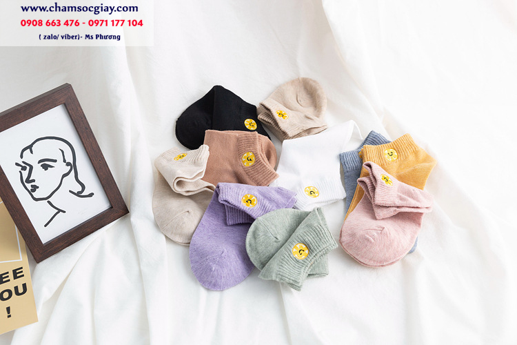 Vớ ngắn nữ ngang mắt cá hình mặt cười xinh xắn TAT4501