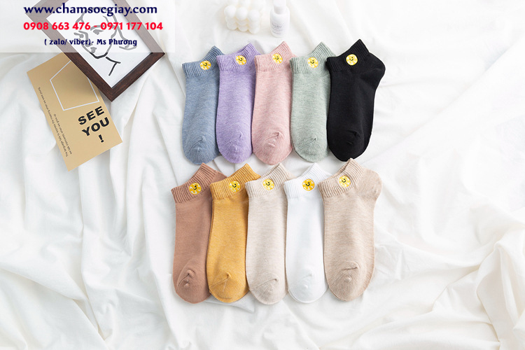Vớ ngắn nữ ngang mắt cá hình mặt cười xinh xắn TAT4501