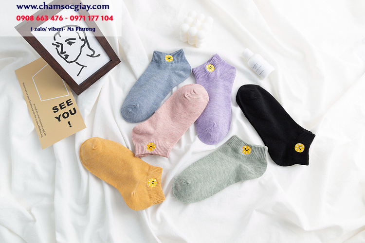 Vớ ngắn nữ ngang mắt cá hình mặt cười xinh xắn TAT4501