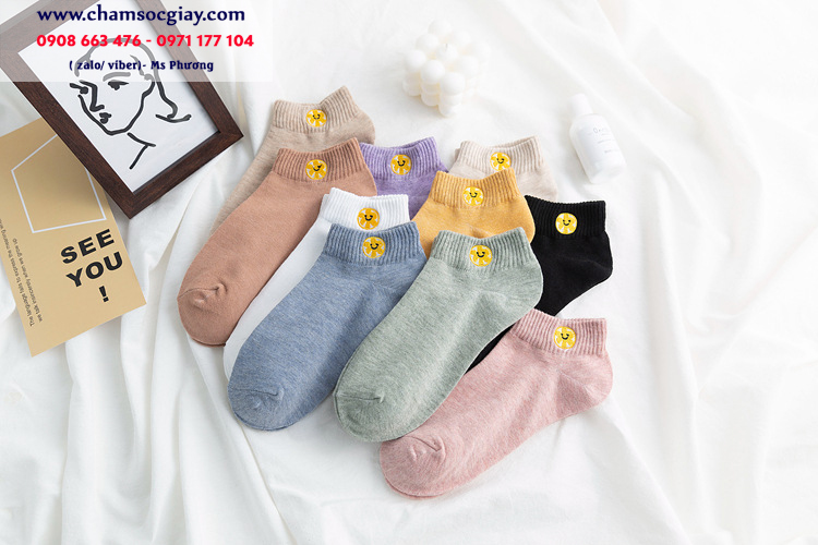 Vớ ngắn nữ ngang mắt cá hình mặt cười xinh xắn TAT4501