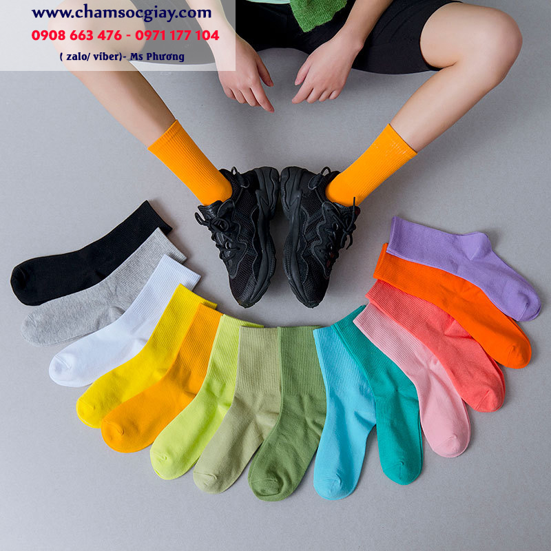 Vớ lửng ngang bắp chân nhiều màu nổi bật TAT46