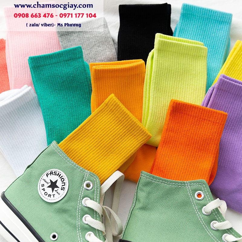 Vớ lửng ngang bắp chân nhiều màu nổi bật TAT46