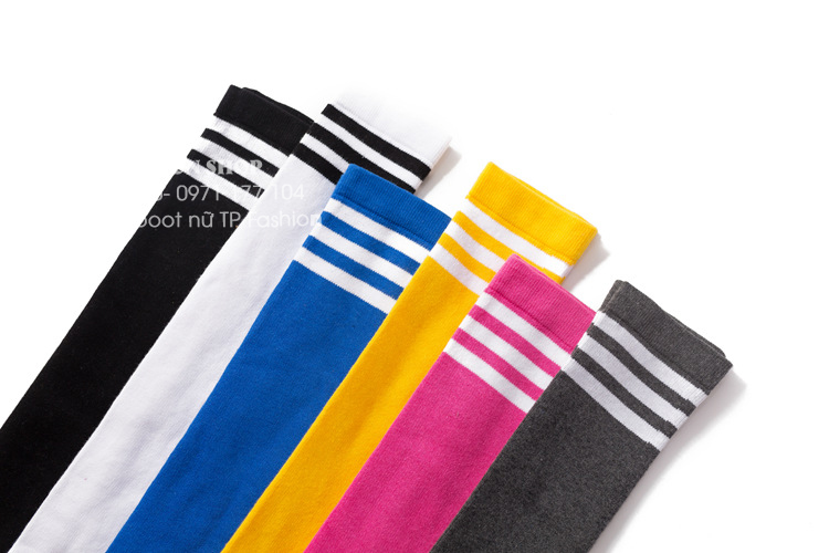 Vớ đùi MÀU NỔI hồng, xanh dương, vàng, xám sọc trắng loại dầy chống tuột TAT48 Vớ đùi MÀU NỔI hồng, xanh dương, vàng, xám sọc trắng loại dầy chống tuột TAT48