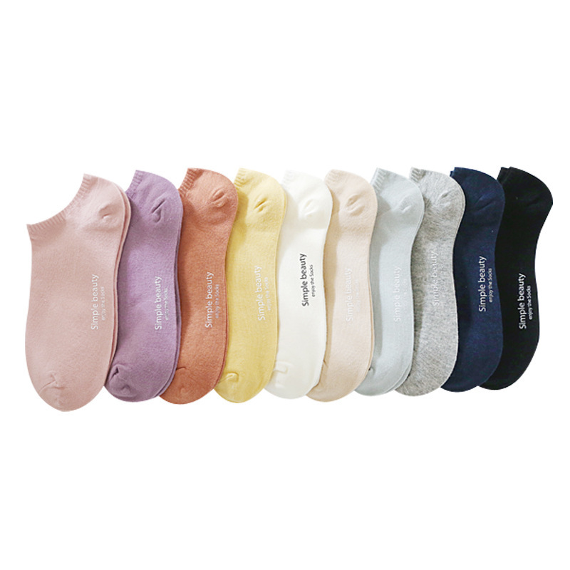 Tất vớ nữ cổ ngắn nhiều màu có in chữ dễ thương TAT51