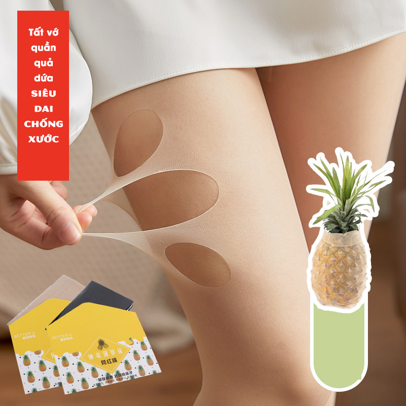 Tất vớ quần da QUẢ DỨA mỏng loại DAI- CHỐNG XƯỚC có 2 màu ĐEN/ DA TAT57